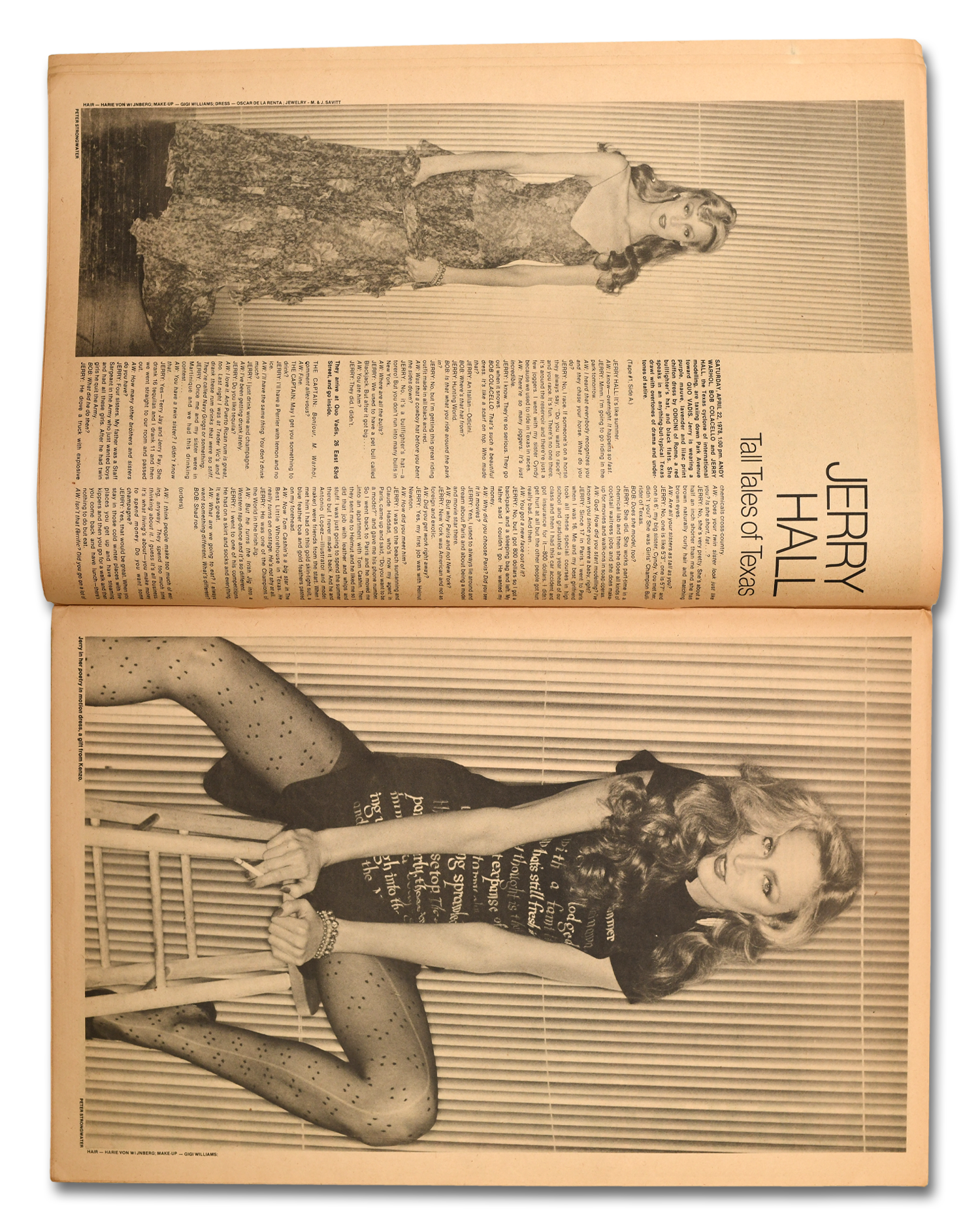 Interview Magazine, July 1978<br>Jerry Hall