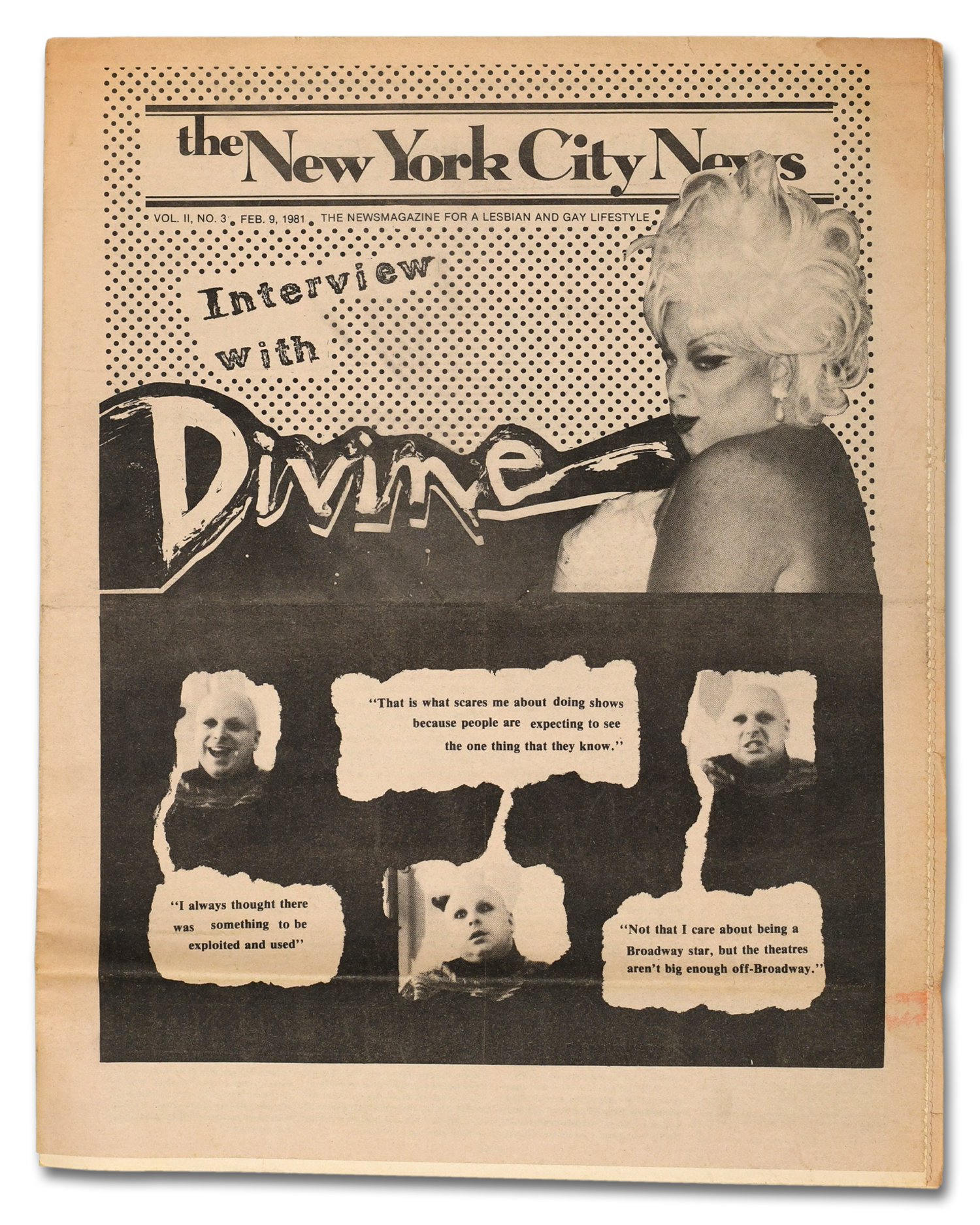 The New York City News, February 1981<br>Interview with Divine